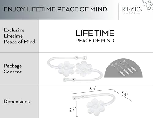 RTZEN Decorative Metal Curtain Tiebacks - Image 4