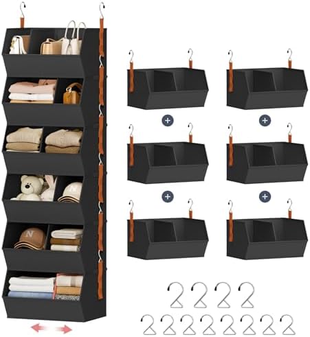 Hanging Closet Organizer Extra Large, Clothes Hanging Shelves by DiMJ