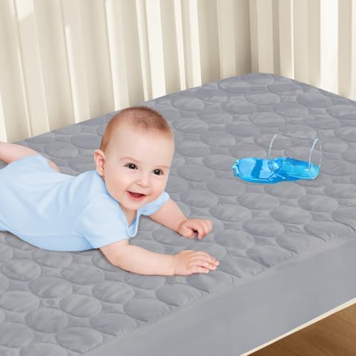 2 Pack Crib Mattress Protector Waterproof Sheets Fitted 52” x 28” by Bilobanbabybedding