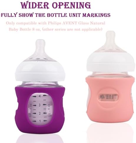 3 Pack Silicone Sleeves for Avent Natural Glass Baby Bottles 4 oz - Image 3