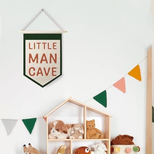 Qpenm Little Man Cave Hanging Wall Canvas Banner, Kids Room Hanging Pennant - Image 4