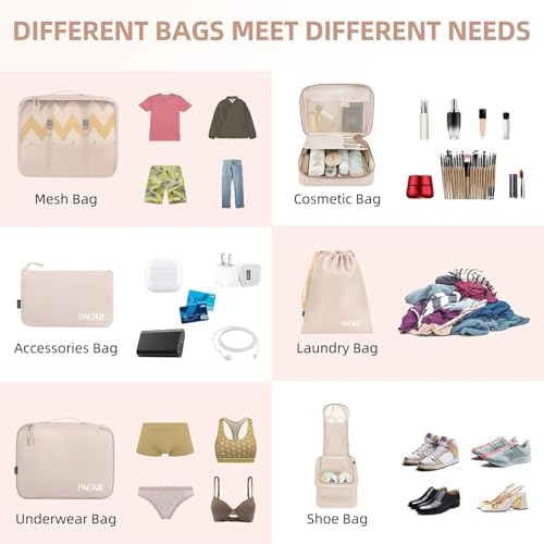 BAGAIL 8 Set Packing Cubes Luggage Packing Organizers - Image 4