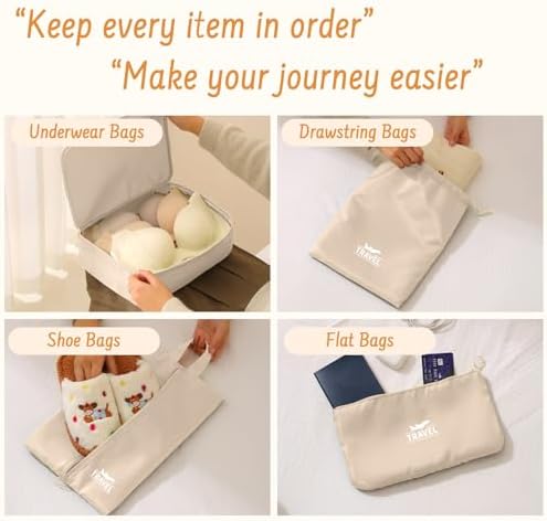 8 Set Packing Cubes for Travel Suitcase Organizer Bags Luggage Packing Cubes - Image 2