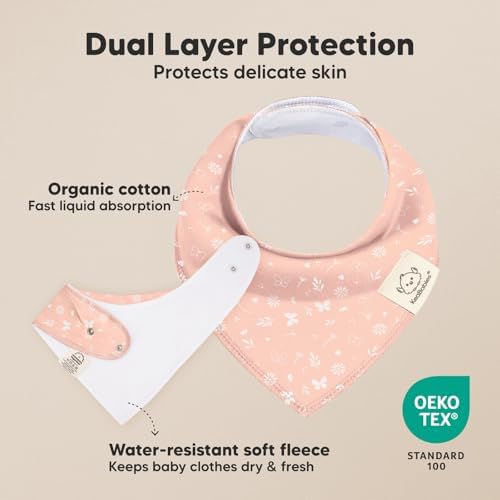 8pk Organic Baby Bandana Bibs for Drooling and Teething - Image 2