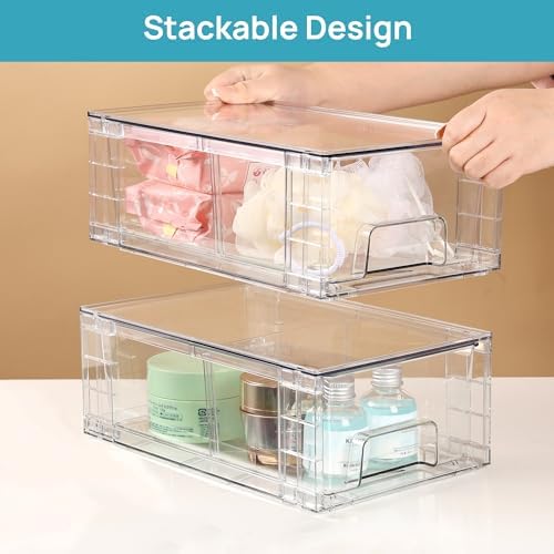 Vtopmart 2 Pack Stackable Clear Drawer - Image 6