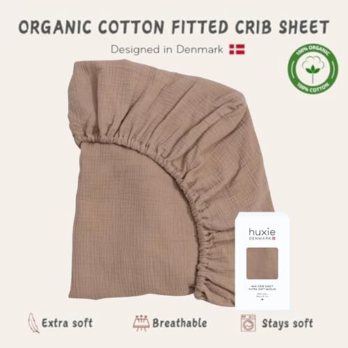 Crib Sheets, 100% Organic Cotton Muslin, Fitted 28"x52" Standard - Image 3