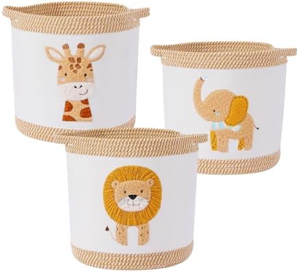 3-Piece Woven Baby Toy Baskets Laundry Hampers, Foldable Nursery Organizer by Unknown