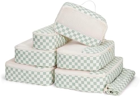 Narwey 7 Set Checkered Packing Cubes by Narwey