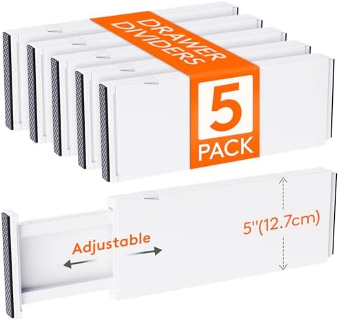 Lifewit 5" Tall Upgrade Drawer Dividers, Adjustable Deep Drawer Organizer by Lifewit