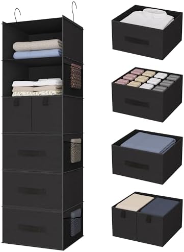 6-Shelf Hanging Closet Organizer by Bosuelife