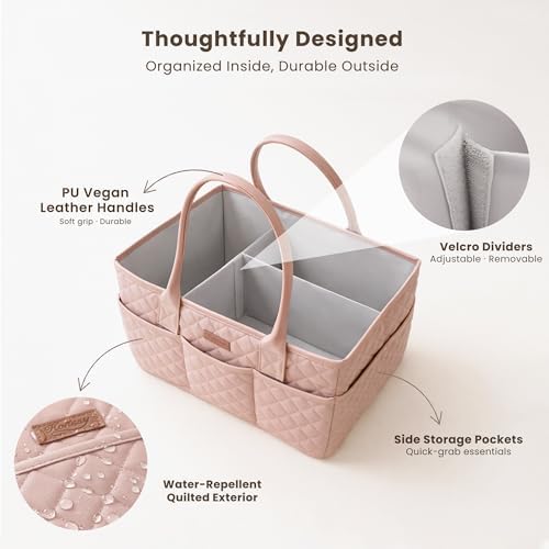 Konssy Baby Diaper Caddy Organizer, Solid Design - Image 3