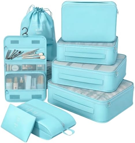 8/9 Set Packing Cubes for Travel, Suitcase Organizer Bags for Luggage by Unknown