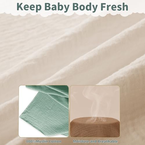 Muslin Swaddle Blankets for Newborn, 2 Pack Breathable Soft Receiving Blanket - Image 5