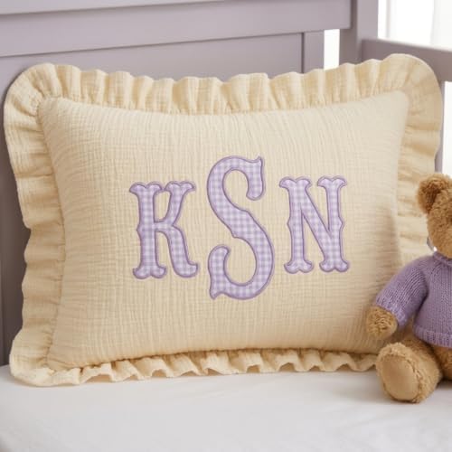 Custom Initials Muslin Pillow Cover, Monogram Pillow Covers, Personalized Name - Image 4