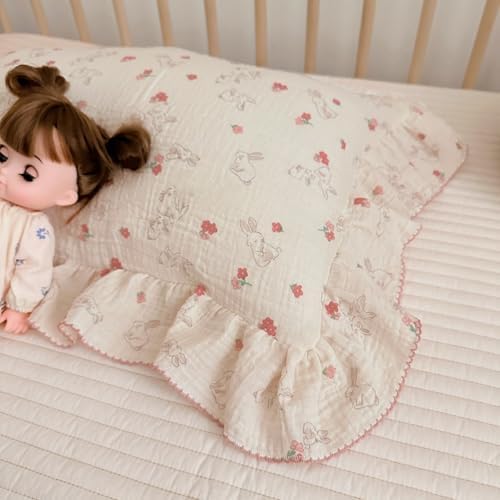 BuLuTu Cotton Kids Pillowcase Standard 20"x26", Flower & Rabbit Pattern - Image 5