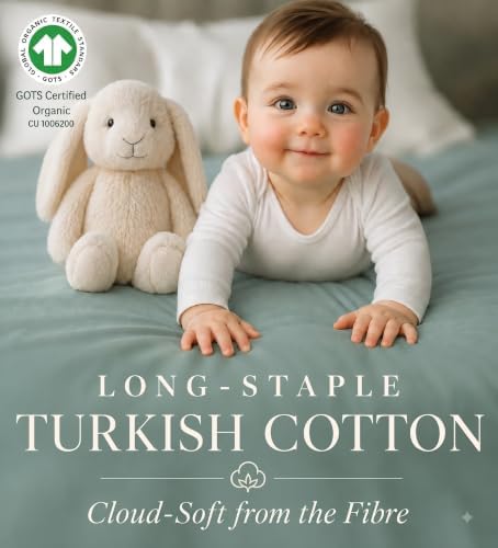 2 x GOTS 100% Organic Cotton Bedside Bassinet Sheets 33x20 and 35x19 Compatible - Image 2