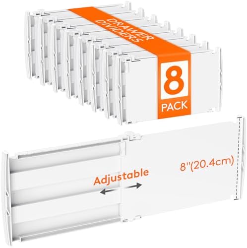 Lifewit 8" Tall Drawer Dividers, Adjustable Deep Drawer Organizer Clothes by Lifewit