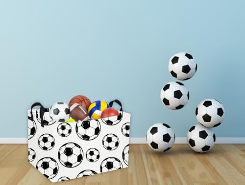 Essme Rectangular Soccer Basket Kids Storage Box, Boys Storage Bins Organizer - Image 3