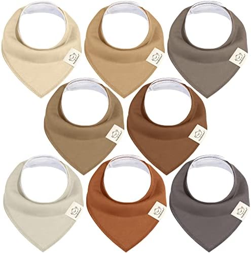 8pk Organic Baby Bandana Bibs for Drooling and Teething by KeaBabies