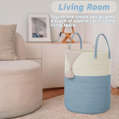 JMvicyroam 100L Cotton Rope Laundry Basket Hamper - Image 3