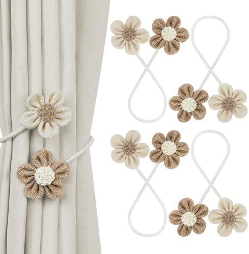 KLOGTSIND Flower Curtain Tiebacks, Decorative Curtain Holdbacks No Drill by KLOGTSINDDirect