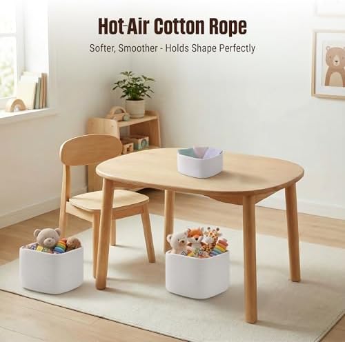 5-Pack Storage Cubes Woven Rope Baskets, 2 Sizes Organizer Bins - Image 6