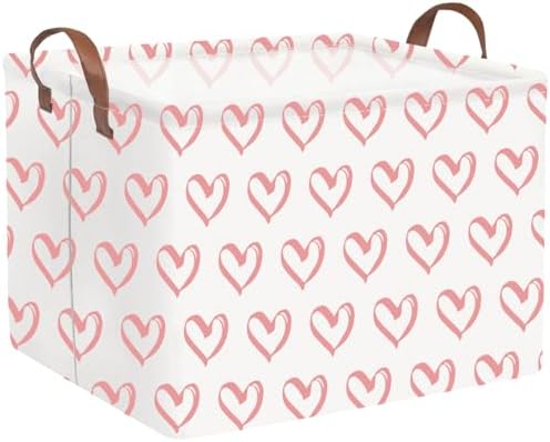 FXOLCSHE Rectangular Valentines Basket, baby Gift Baskets Empty, Heart Print by FXOCSHE