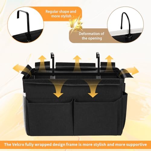 Bedside Caddy Organizer 5 Pockets and 4 Hooks - Image 5