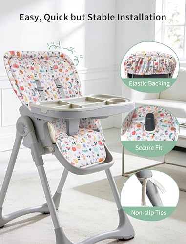 Baby High Chair Cover, Waterproof & Machine Washable White - Image 5