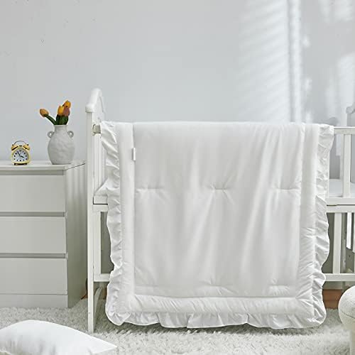 3 Pieces Crib Bedding Set Baby Ruffle Quilted Comforter - Image 3
