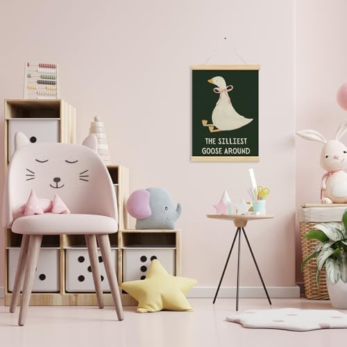 NaZaUK One Silly Goose Birthday Decor Girl, Poster Hanger Frame, Bow Wall Decor - Image 5