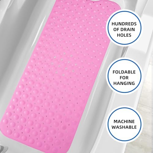 ZHICHENG Bath Tub and Shower Mats, Non-Slip 39 x 16 Inch Extra Long Bath Mat - Image 5
