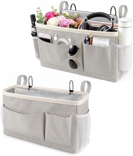 Fab totes Bedside Caddy for Dorm Bed, Bedside Storage Bag Hanging Organizer by Fabtotes