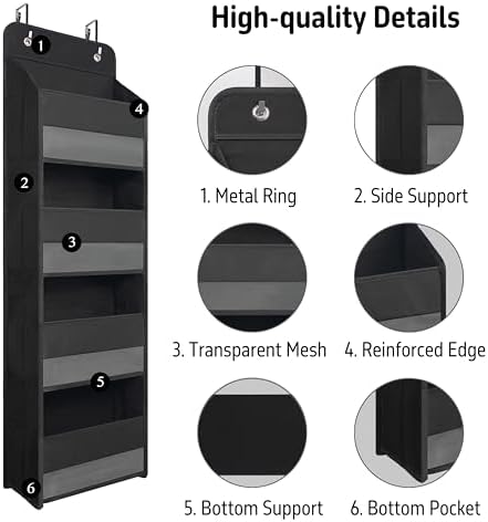 Giraffe Creation Compact Black Over Door Organizer - Image 4