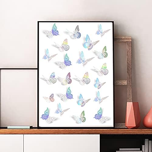 SAOROPEB 3D Butterfly Wall Decor 48 Pcs Laser Butterfly Birthday Decoration - Image 4