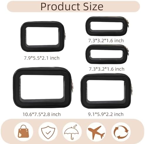 5PCS Diaper Bag Organizer Pouch Set，Clear Organizer Bags, TSA Approved Toiletry - Image 3