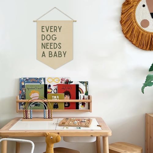 Every Dog Needs a Baby Linen Canvas Banner, Baby Shower Decor, Pregnancy - Image 3