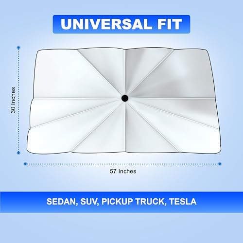 EcoNour Car Umbrella Windshield Sun Shade, Universal Fit Foldable Car & Truck - Image 3