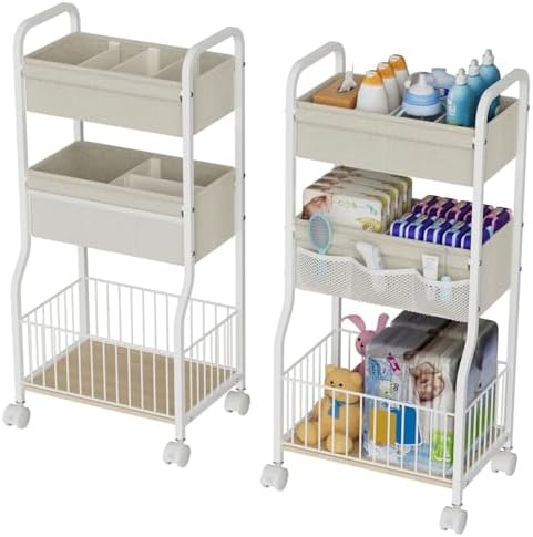 3-tier Baby Diaper Caddy Organizer and Storage Cart by NEYCIL