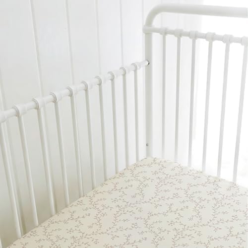 Sorrel + Fern Baby Crib Sheets Neutral, Fitted 2-Pack - Image 4