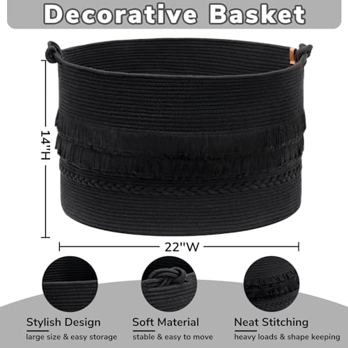 CherryNow 90L Large Woven Rope Blanket Basket - Image 4