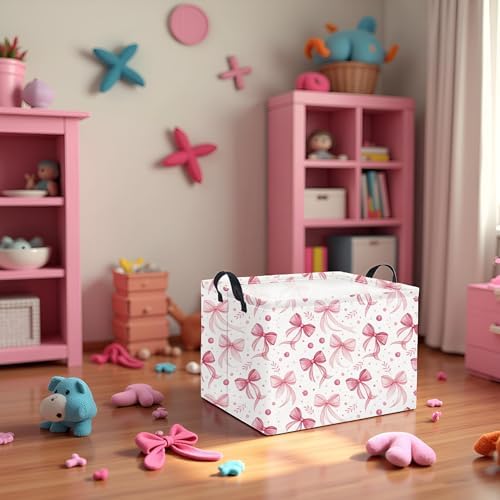Rectangular Pink Basket for Girls Kids Baby Storage Basket Storage Bin - Image 4