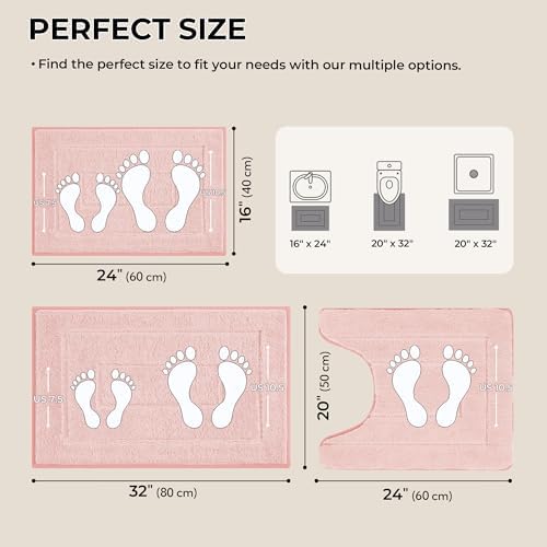 GRANNY SAYS Pink Bathroom Rugs Set 3 Piece, Soft Microfiber Bath Mats - Image 2