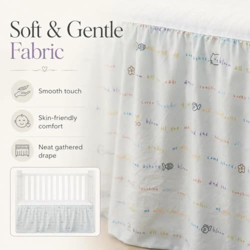 Crib Skirt Dust Ruffle 14" Drop, Fits 28" x 52" - Image 5
