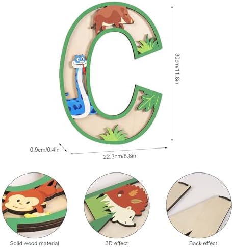 3D Layered Safari Nursery Wooden Letters - Image 3