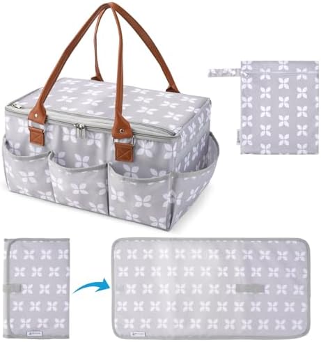 Moteph Diaper Caddy with Changing Mat, Large Baby Diaper Caddy Organizer with by MOTEPH