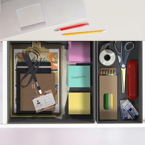 Simple Houseware Foldable Drawer Organizer Bin, Dark Gray - Image 6