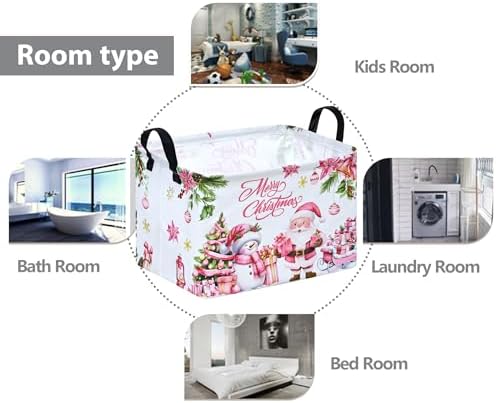 Christmas Basket Box Hamper Storage Basket Collapsible Organizer Bin Gift Shelf - Image 7