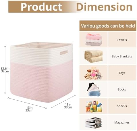 OIAHOMY 13 Inch Cube Storage Bins, Insert Storage Baskets - Image 2