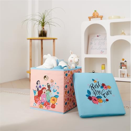 Idea Nuova Disney Princess Collapsible Fabric Storage Cube, 10” Organizer Bin - Image 6